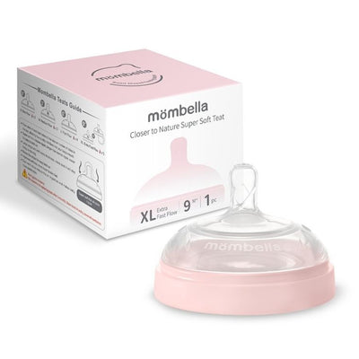 Mombella Breast Shape XL, smoczek do butelki antykolkowej, old rose