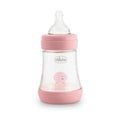 Chicco, Perfect5, Girl, zestaw dla noworodka:  butelka Perfect5 + smoczek Mini Soft + tasiemka