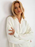 Sweter damski, oversize, ecru, Rue Paris