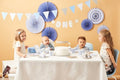 PartyDeco, dekoracje do muffinek 1st Birthday, srebrny, 6 szt.