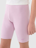 Legginsy dziewczęce, kolarki, różowe, 4F