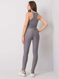 Komplet damski, Top, Legginsy, czarny, Rue Paris