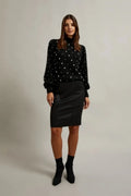 Sweter damski, czarny, Moodo