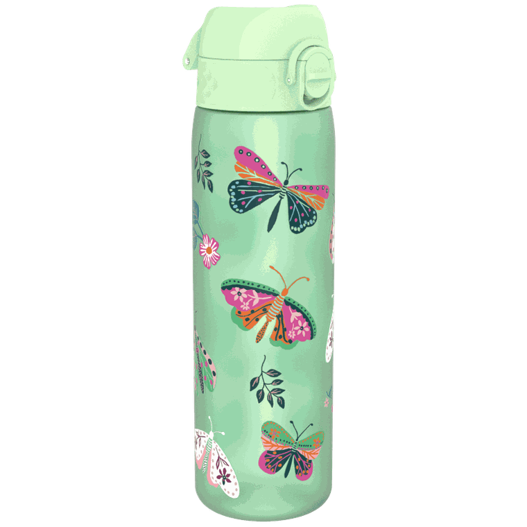Ion8, Motylki, bidon z ustnikiem, zielony, 500 ml