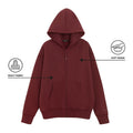 Rozpinana bordowa bluza oversize z kapturem NOWEAR