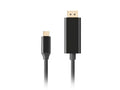 Lanberg, kabel Usb-c(m), displayport(m), 3m 4k 60hz, czarny, Ca-cmdp-10cu-0030-bk