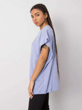 T-shirt damski, oversize, niebieski, Rue Paris