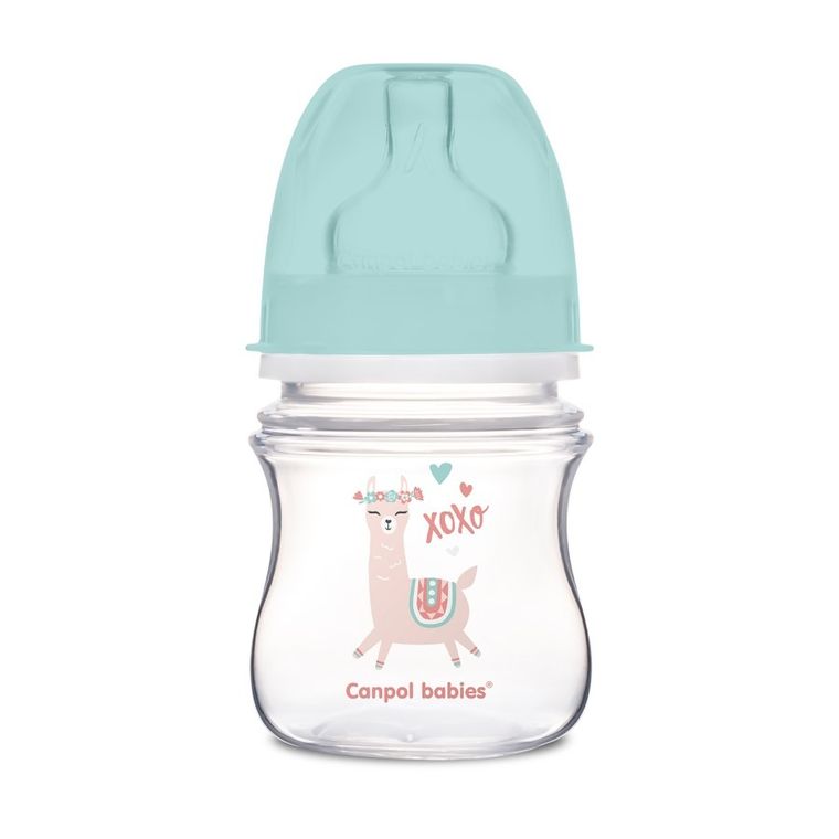 Canpol babies, EasyStart, Exotic Animals, butelka antykolkowa, zielona, 0m+, 120 ml