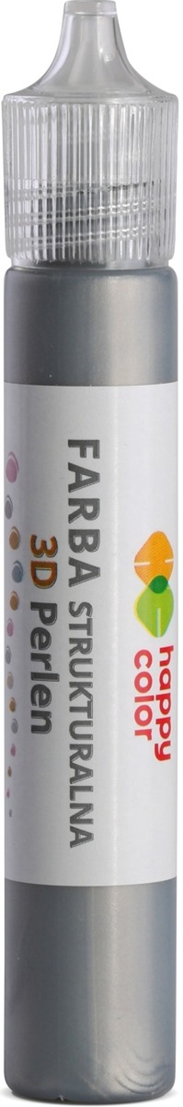 Happy Color, farba strukturalna, 3d - perlen, srebrny, 32 ml