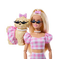 Barbie, Jednakowa stylizacja, lalka i piesek, Kokardki