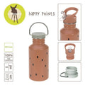 Lassig, Happy Prints, bidon ze stali nierdzewnej, karmelowy, 500 ml