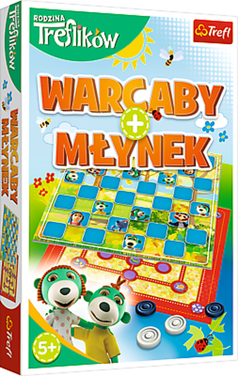 Trefl, Rodzina Treflików, Warcaby + Młynek, zestaw gier