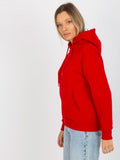 Bluza damska z kapturem, czerwona, Rue Paris