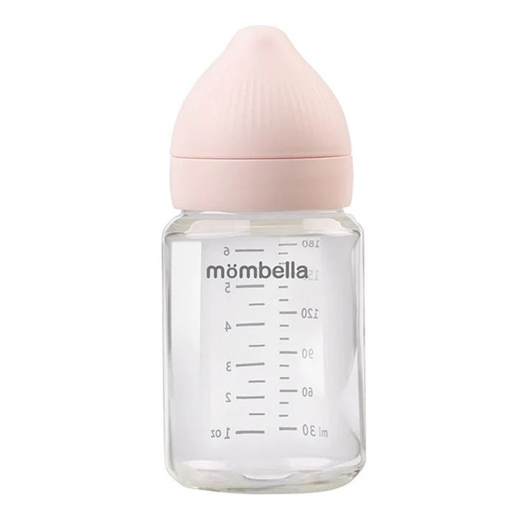 Mombella, Classic, szklana butelka dla niemowlaka, antykolkowa, 3-6m