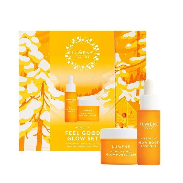 Lumene, Nordic-C Valo Feel Good Glow Gift Set, zestaw:  esencja do twarzy, 30 ml + krem do twarzy, 50 ml