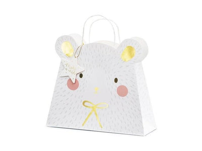 PartyDeco, torebka na prezenty Miś polarny, mix, 31.5x27x10 cm, 1 szt.