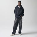 Grafitowa bluza z kapturem o kroju oversize NOWEAR