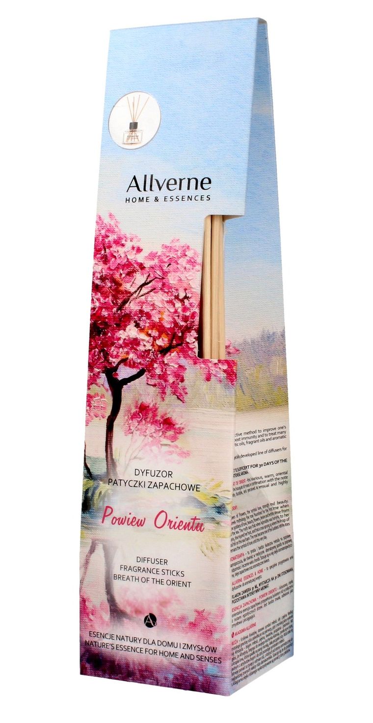 Allverne, Home & Essences, Powiew Orientu, dyfuzor z patyczkami zapachowymi, 50 ml