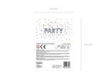 PartyDeco, balon foliowy, w kształcie litery W, srebrny, 35 cm
