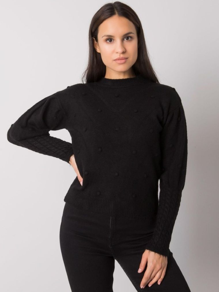 Sweter damski, czarny, Rue Paris