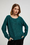 Sweter damski, zielony, Moodo