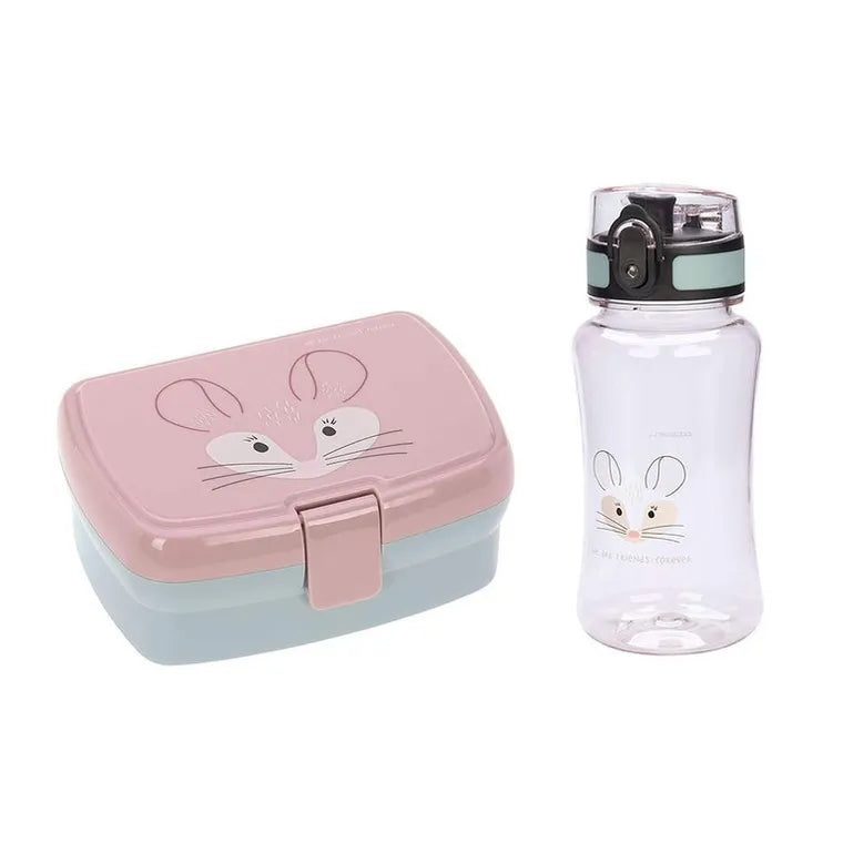 Lassig, About Friends, Szynszyla, zestaw na lunch:  lunchbox + tritanowa butelka, 460 ml
