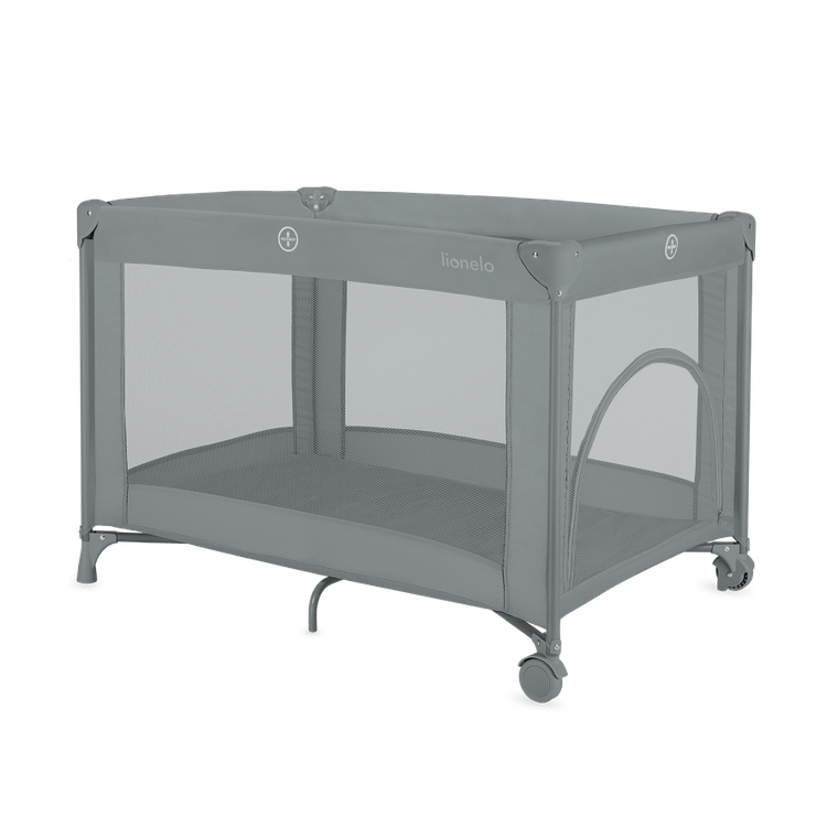 Lionelo, Amelie, kompaktowe łóżeczko turystyczne, grey concrete