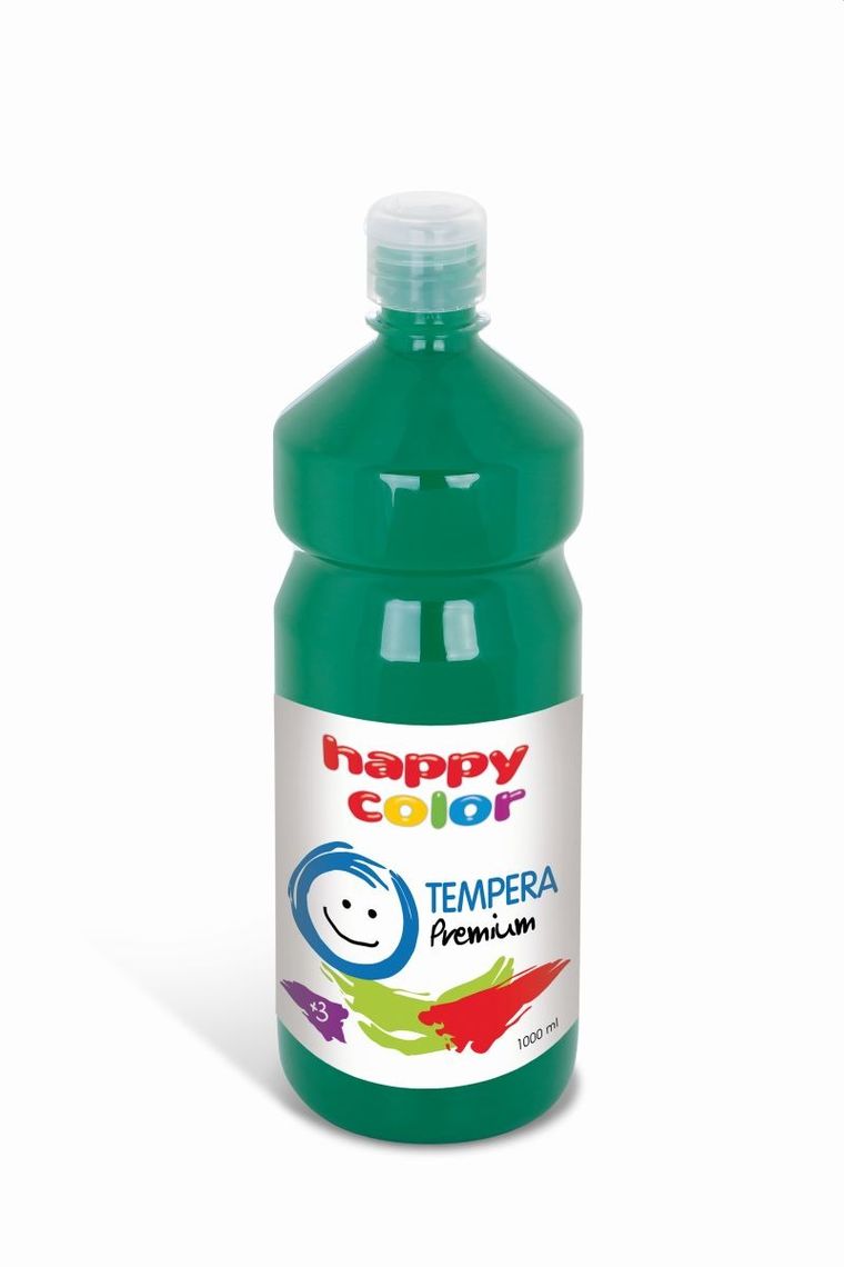 Happy Color, farba tempera, premium, ciemnozielony, 1000 ml