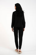 Bluza damska z kapturem, plus size, czarna, Malmo, Italian Fashion