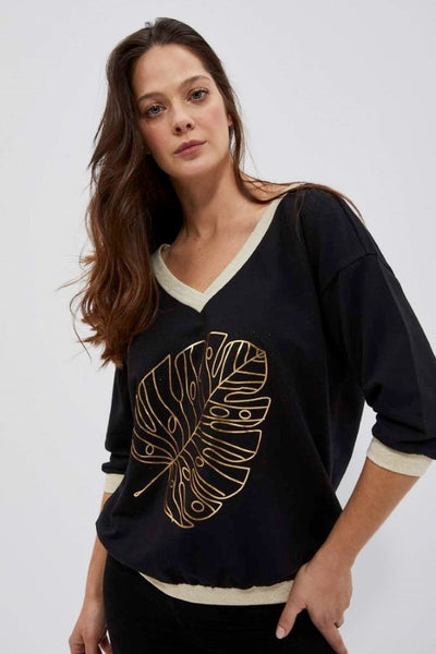 Bluza damska, czarna, Moodo