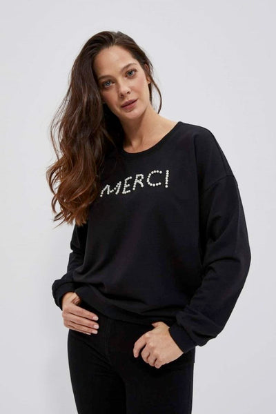 Bluza damska, czarna, Moodo