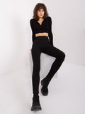 Legginsy damskie, czarne, Rue Paris