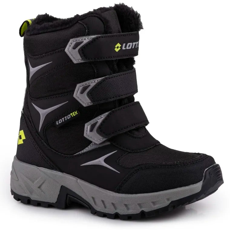 Buty zimowe dziecięce, ocieplane, czarne, Lotto Pincecreek Tex