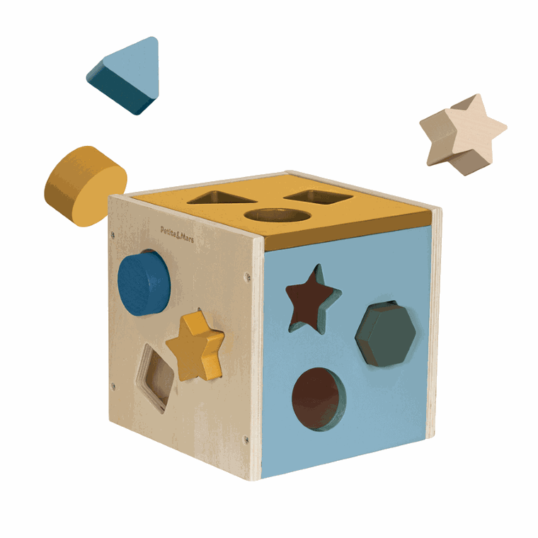 Petite&Mars, Gravity Wood of Mars, drewniany sorter, Cosmic Blue