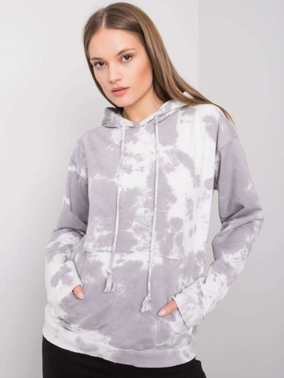 Bluza damska z kapturem, szara, Rue Paris