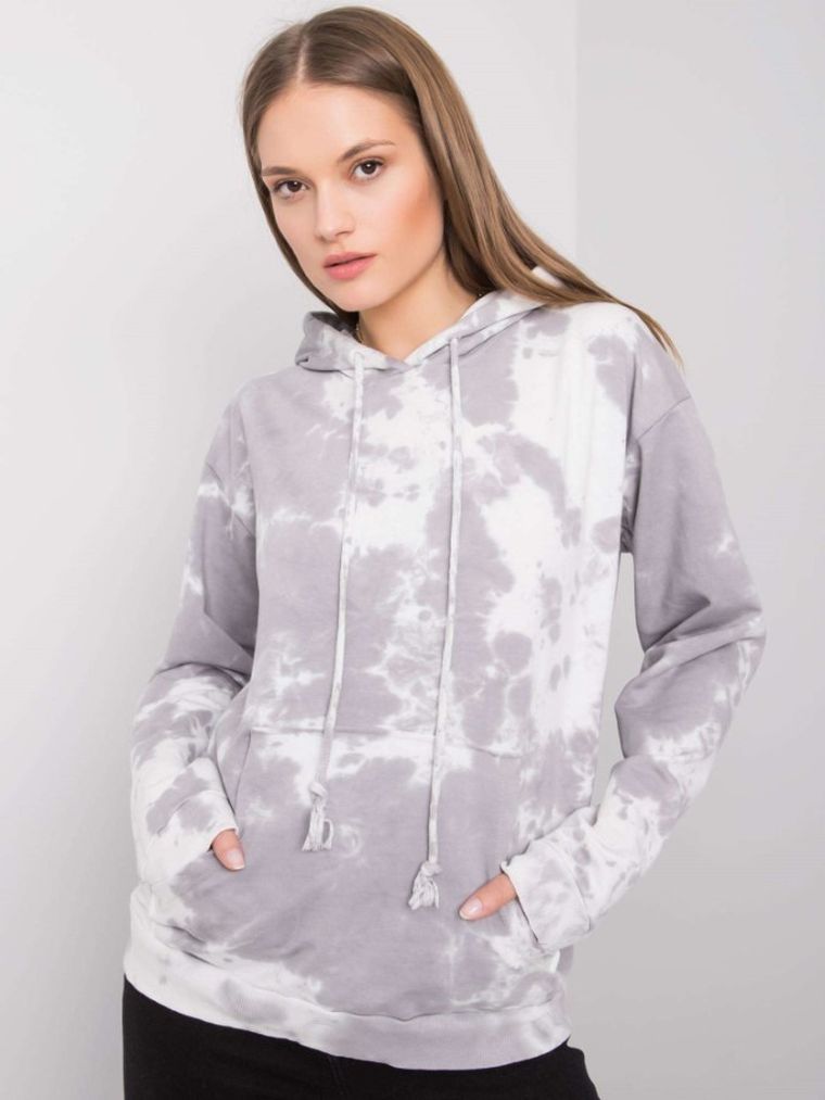 Bluza damska z kapturem, szara, Rue Paris