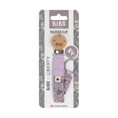 Bibs, Liberty Clip, zawieszka do smoczka, Capel Chamomile Lawn&Violet Sky