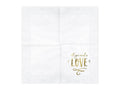PartyDeco, serwetki papierowe na walentynki lub wesele, z napisem All you Need is Love, biały, 33x33 cm, 20 szt.