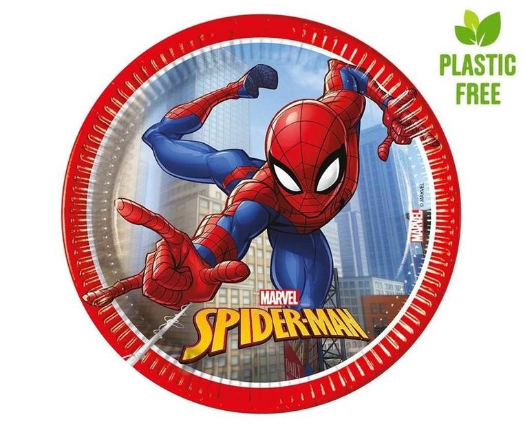 GoDan, Spider-man, talerzyki papierowe, 20 cm, 8 szt.