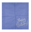 Partydeco, serwetki, Happy Birthday, granatowy, 33x33 cm