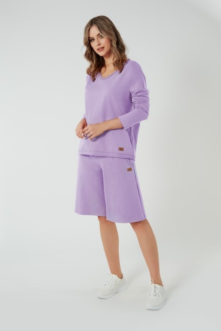 Bluza damska, plus size, fioletowa, Madri, Italian Fashion