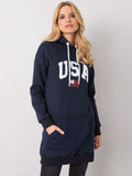 Bluza damska z kapturem, szara, Rue Paris