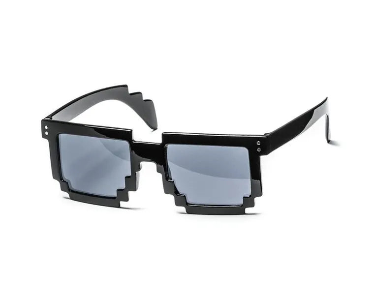 Pikselowe okulary, 8 bit pixel, czarne
