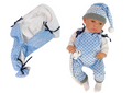 Lean Toys, lalka bobas, niebieskie ubranko, 46 cm