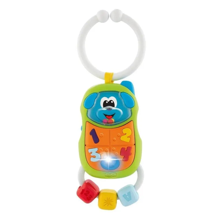 Chicco, Baby Senses, telefon Piesek, grzechotka, zabawka interaktywna