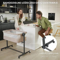 Kinderkraft, Neste Up 2, łóżeczko dostawne, light grey