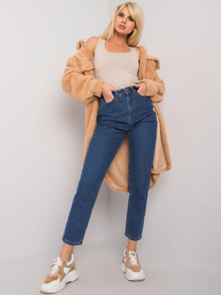 Spodnie jeansowe damskie, mom fit, denim, Rue Paris