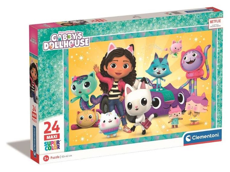 Clementoni, Super Color, Koci Domek Gabi, puzzle maxi, 24 elementy