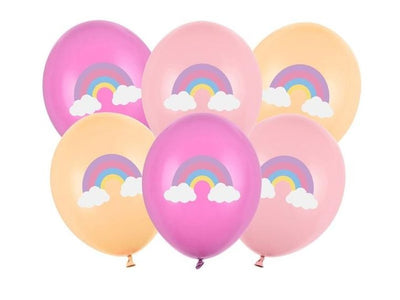 PartyDeco, Strong Pastel, balony, tęcza, 30 cm, 6 szt.