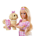Barbie, Jednakowa stylizacja, lalka i piesek, Kokardki